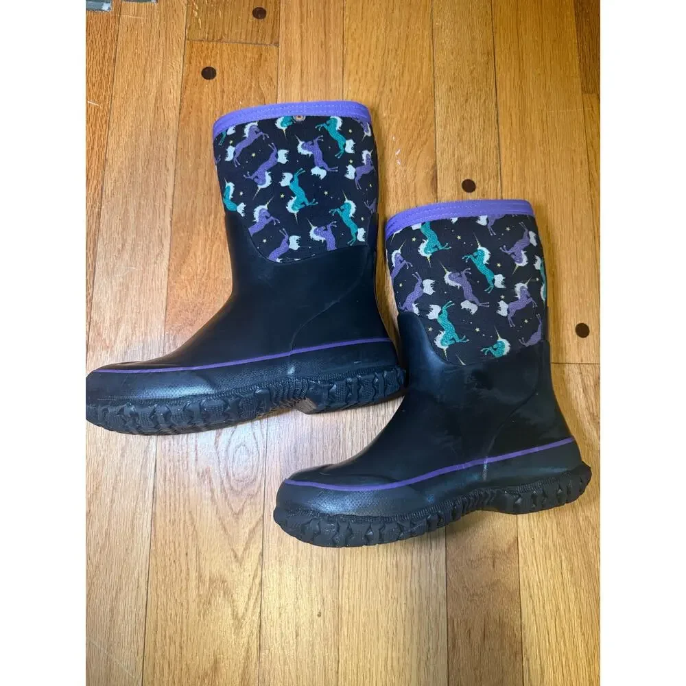Bogs Classic Stomper Unicorn Boots Girls Youth Sz 1 Waterproof Winter